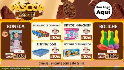 Modelo de TV para TV Horizontal com o tema Páscoa Especial para Brinquedos