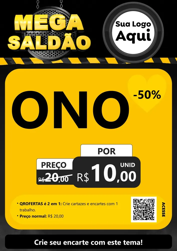 Modelo de Cartaz para Cartaz A4 Vertical com o tema Mega Saldão para Óticas