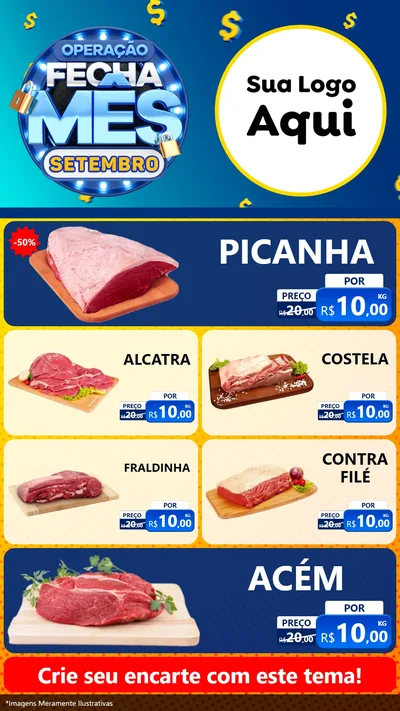 Modelo de TV para TV Vertical com o tema Operação Fecha Mês Setembro para Açougue