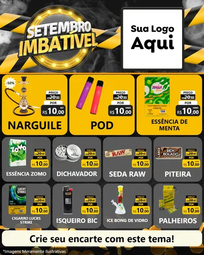 Modelo de Rede Social para Feed Instagram com o tema Setembro Imbatível para Tabacaria