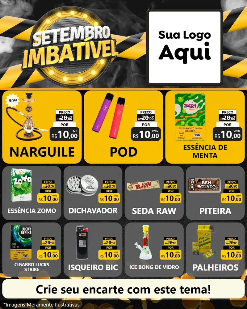 Modelo de Rede Social para Feed Instagram com o tema Setembro Imbatível para Tabacaria