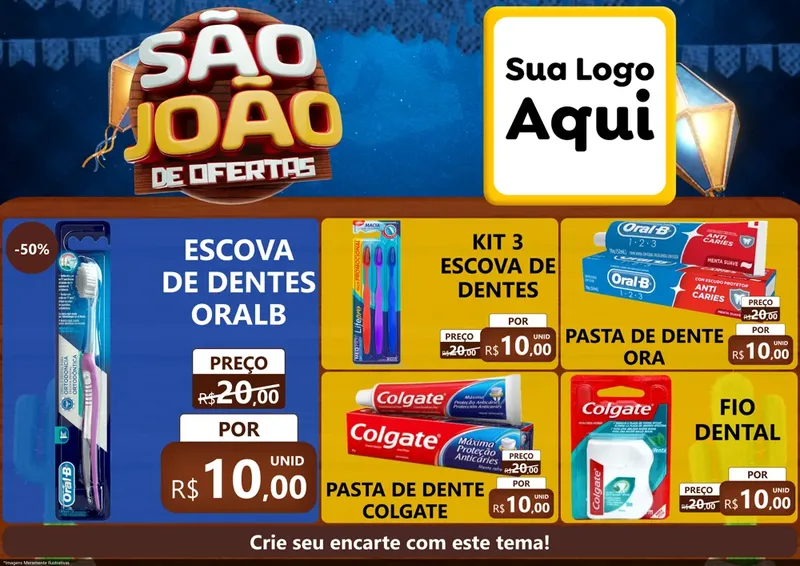 Modelo de Encarte para Encarte A4 Horizontal com o tema São João Ofertas Imbatíveis! - Junina para Higiene Pessoal