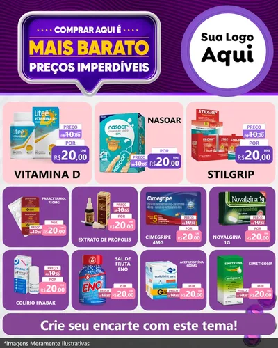 Modelo de Rede Social para Feed Instagram com o tema Mais Barato para Farmácia