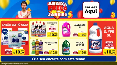 Modelo de TV para TV Horizontal com o tema Abaixa Preço em Janeiro para Produtos de Limpeza