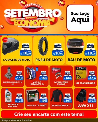 Modelo de Rede Social para Feed Instagram com o tema Operação Setembro Com Muita Economia para Moto peças