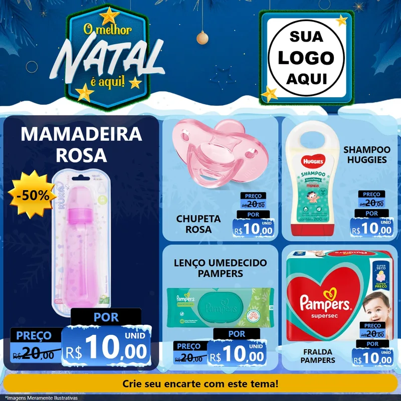 Modelo de Rede Social para Feed Facebook com o tema O Melhor Natal É Aqui! para Bebês