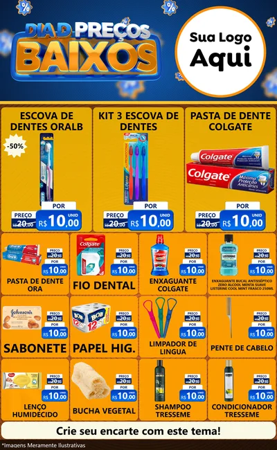 Modelo de Encarte para Encarte Grande com o tema Dia D Preço Baixo para Higiene Pessoal