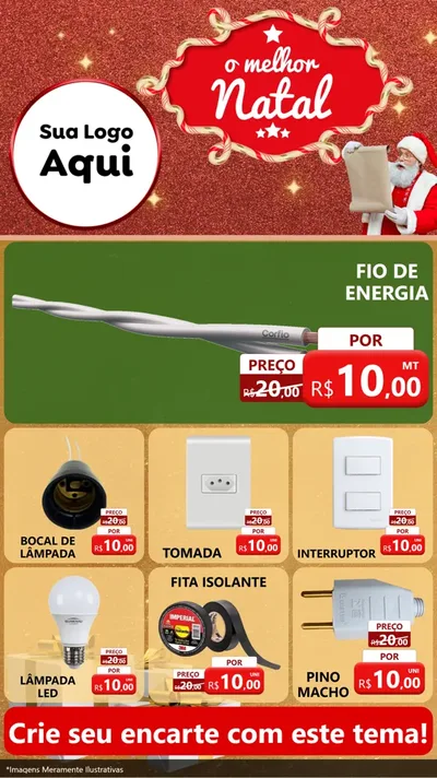 Modelo de Rede Social para Stories com o tema O Melhor Natal para Materiais Elétricos