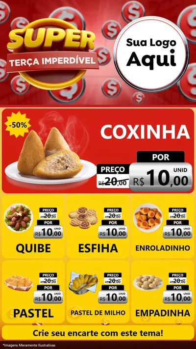 Modelo de Rede Social para Stories com o tema Super Terça Imperdível para Salgadaria