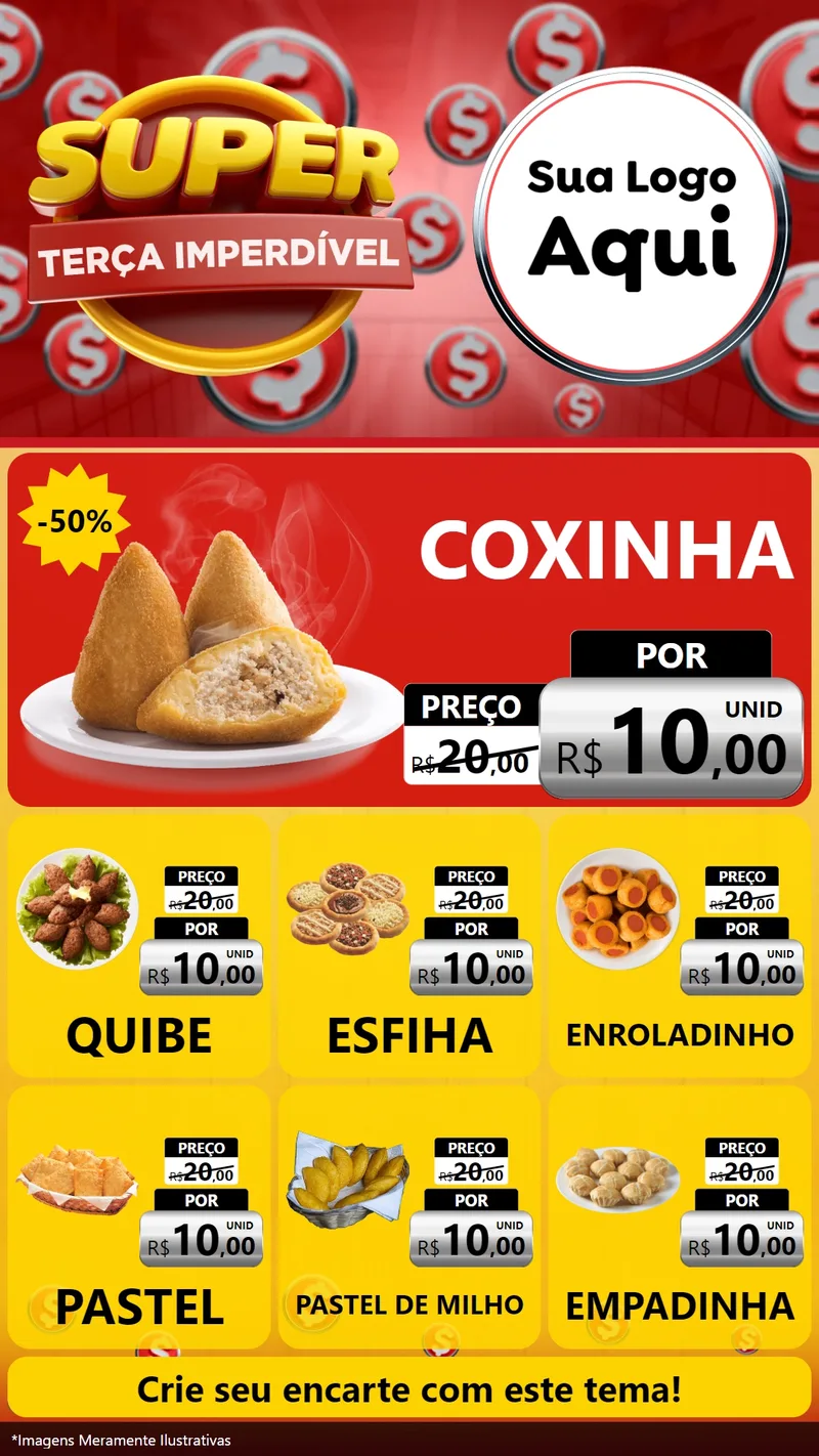 Modelo de Rede Social para Stories com o tema Super Terça Imperdível para Salgadaria