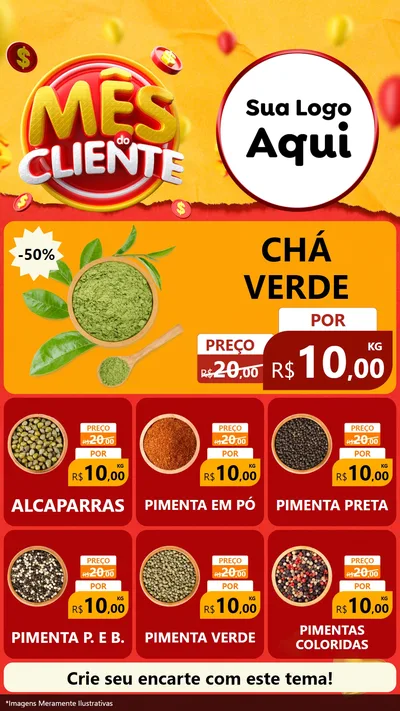 Modelo de Rede Social para Stories com o tema Mês do Cliente para Produtos Naturais