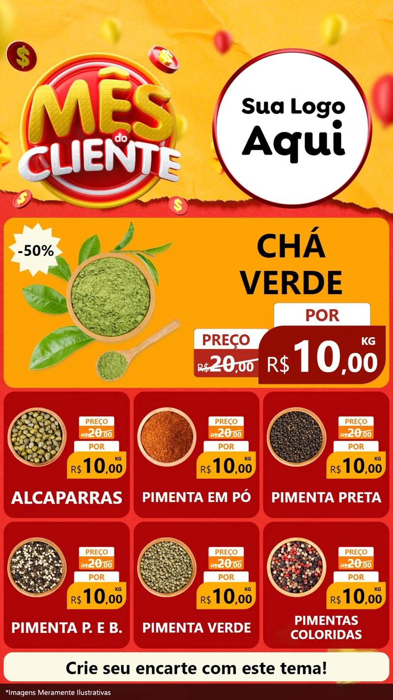 Modelo de Rede Social para Stories com o tema Mês do Cliente para Produtos Naturais