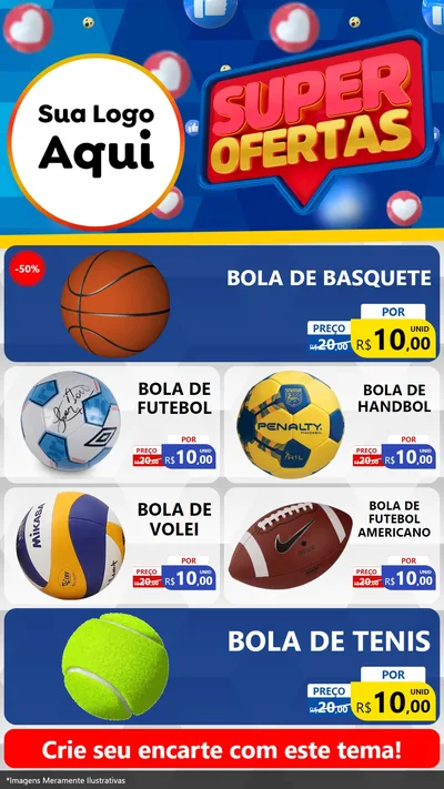 Modelo de TV para TV Vertical com o tema Super Ofertas para Artigos Esportivos