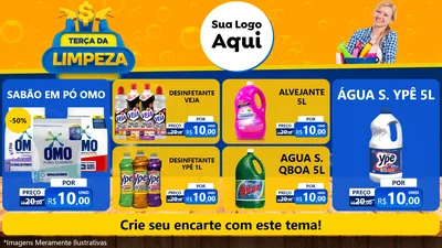Modelo de TV para TV Horizontal com o tema Terça da Limpeza para Produtos de Limpeza