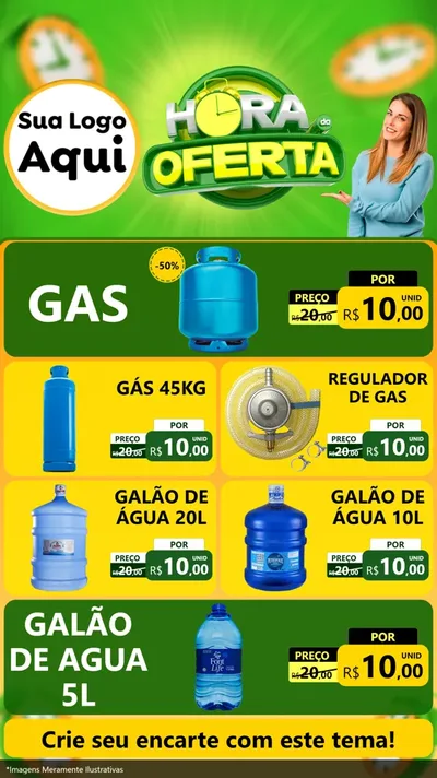 Modelo de TV para TV Vertical com o tema Hora da Oferta para Água e gás