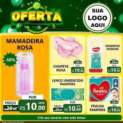 Modelo de Rede Social para Feed Facebook com o tema Oferta para Bebês