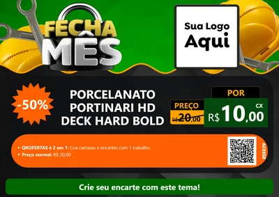 Modelo de Cartaz para Cartaz A4 Horizontal com o tema Fecha Mês para Pisos e revestimentos