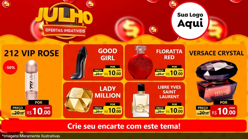 Modelo de TV para TV Horizontal com o tema Julho Ofertas Imbatíveis para Perfumes