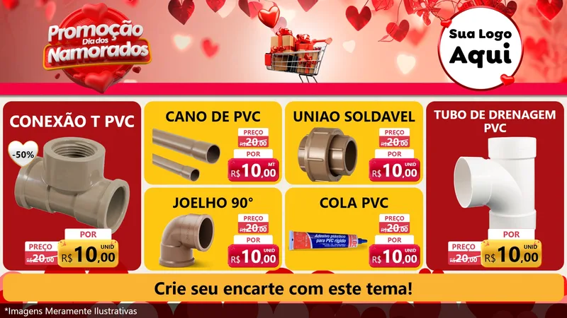 Modelo de TV para TV Horizontal com o tema Promoção Dia dos Namorados para Tubos e conexões