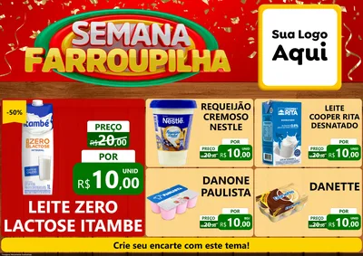 Modelo de Encarte para Encarte A4 Horizontal com o tema Semana Farroupilha para Frios e Laticínios