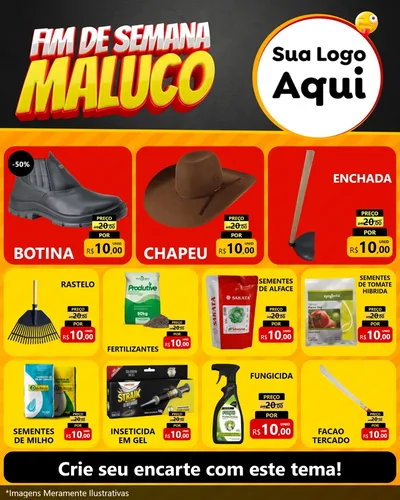 Modelo de Rede Social para Feed Instagram com o tema Final de Semana Maluco para Agropecuária