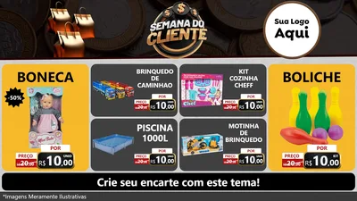 Modelo de TV para TV Horizontal com o tema Semana do Cliente para Brinquedos