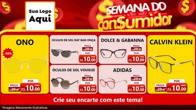 Modelo de TV para TV Horizontal com o tema Semana do Consumidor para Óticas