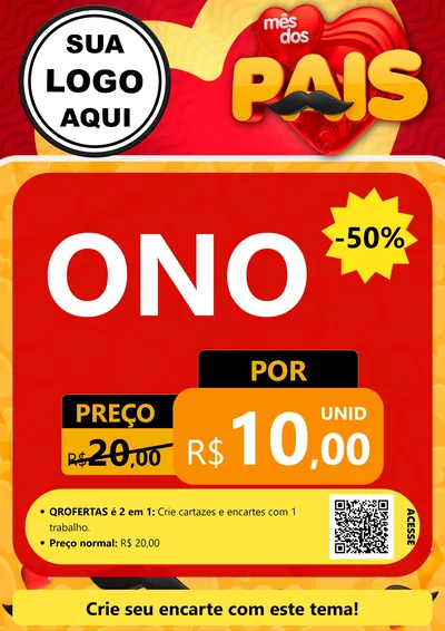 Modelo de Cartaz para Cartaz A4 Vertical com o tema Mês Dos Pais para Óticas