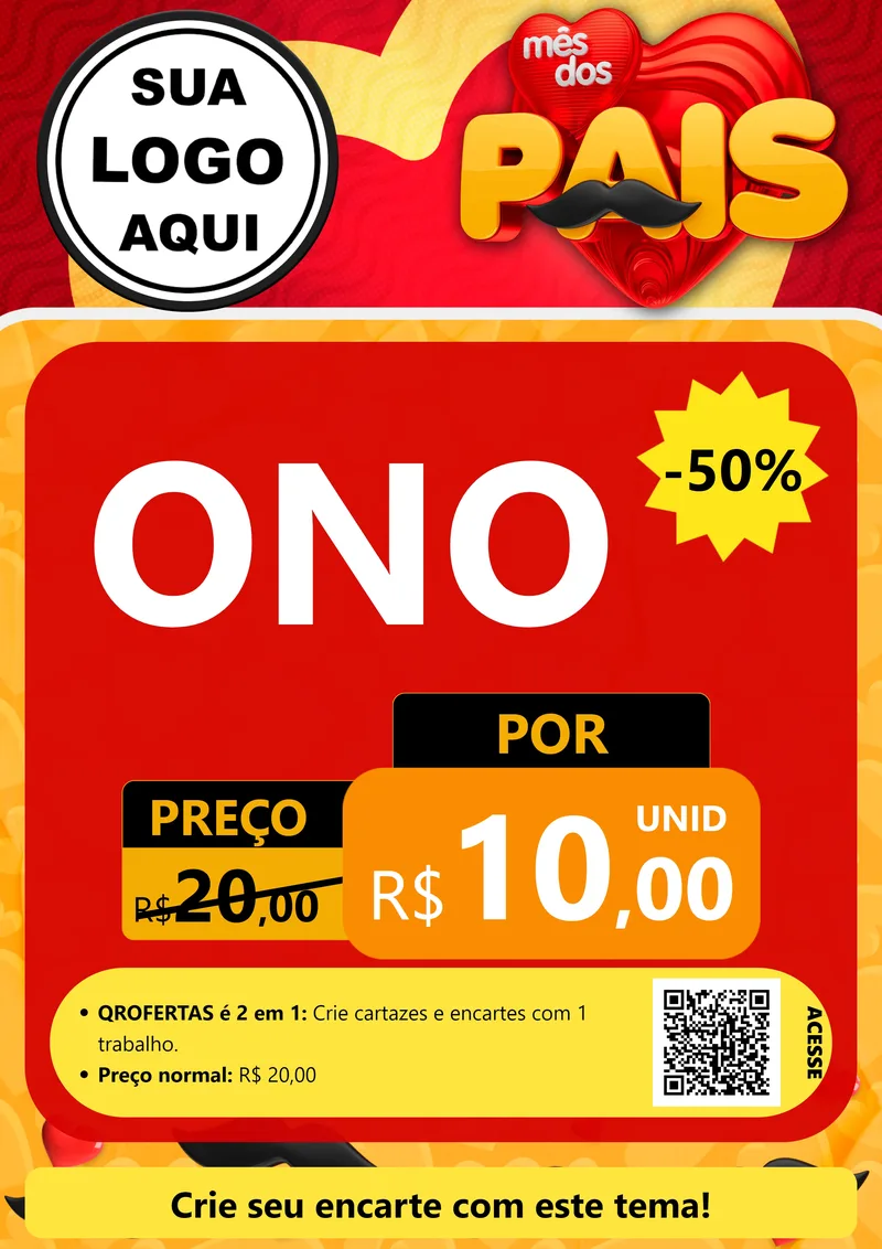 Modelo de Cartaz para Cartaz A4 Vertical com o tema Mês Dos Pais para Óticas