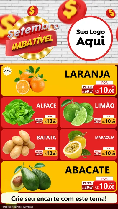 Modelo de TV para TV Vertical com o tema Setembro Imbatível para Hortifrúti