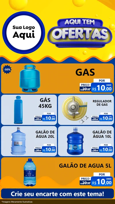 Modelo de TV para TV Vertical com o tema Aqui Tem Ofertas para Água e gás