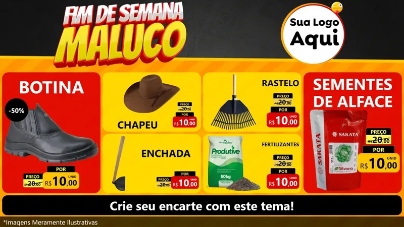 Modelo de TV para TV Horizontal com o tema Final de Semana Maluco para Agropecuária