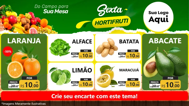 Modelo de TV para TV Horizontal com o tema Sexta hortifruti para Hortifrúti