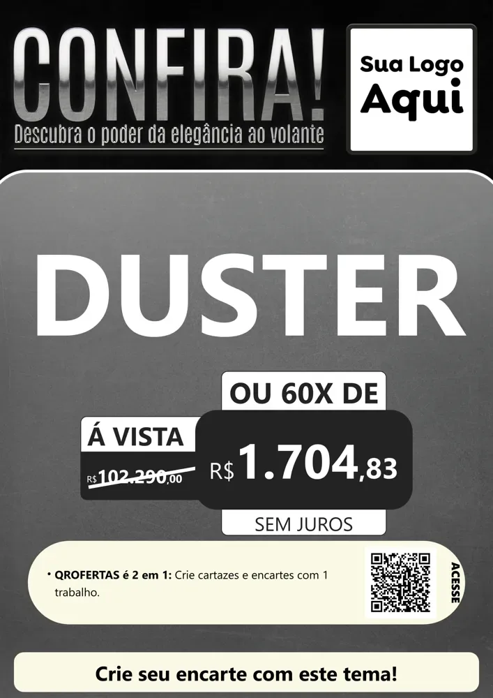Modelo de Cartaz para Cartaz A4 Vertical com o tema Confira! Descubra o poder da elegância ao volante. para Concessionaria de Carros