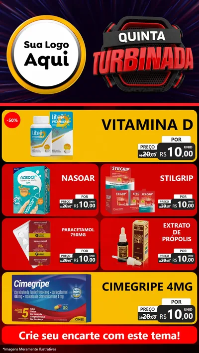 Modelo de TV para TV Vertical com o tema Quinta Turbinada para Farmácia