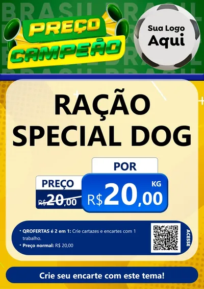 Modelo de Cartaz para Cartaz A4 Vertical com o tema Preço Campeão - Copa para Pet Shop