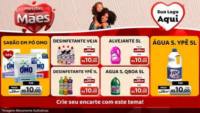 Modelo de TV para TV Horizontal com o tema Mês das Mães para Produtos de Limpeza