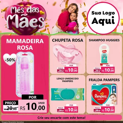 Modelo de Rede Social para Feed Facebook com o tema Mês das Mães para Bebês