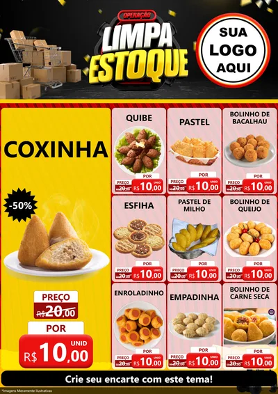 Modelo de Encarte para Encarte A4 Vertical com o tema Operação Limpa Estoque para Salgadaria