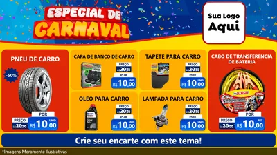 Modelo de TV para TV Horizontal com o tema Especial de Carnaval para Auto peças