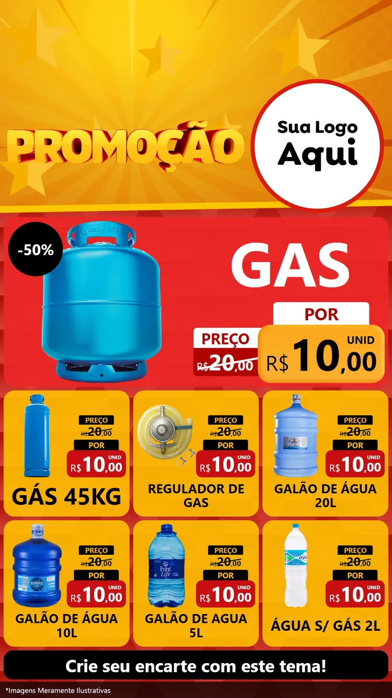 Modelo de Rede Social para Stories com o tema Promoção para Água e gás