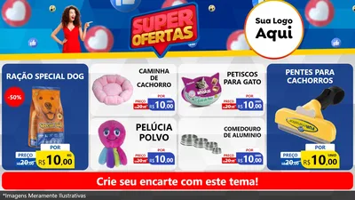 Modelo de TV para TV Horizontal com o tema Super Ofertas para Pet Shop