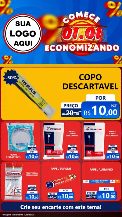 Modelo de Rede Social para Stories com o tema Comece 1º de Janeiro Economizando para Embalagens