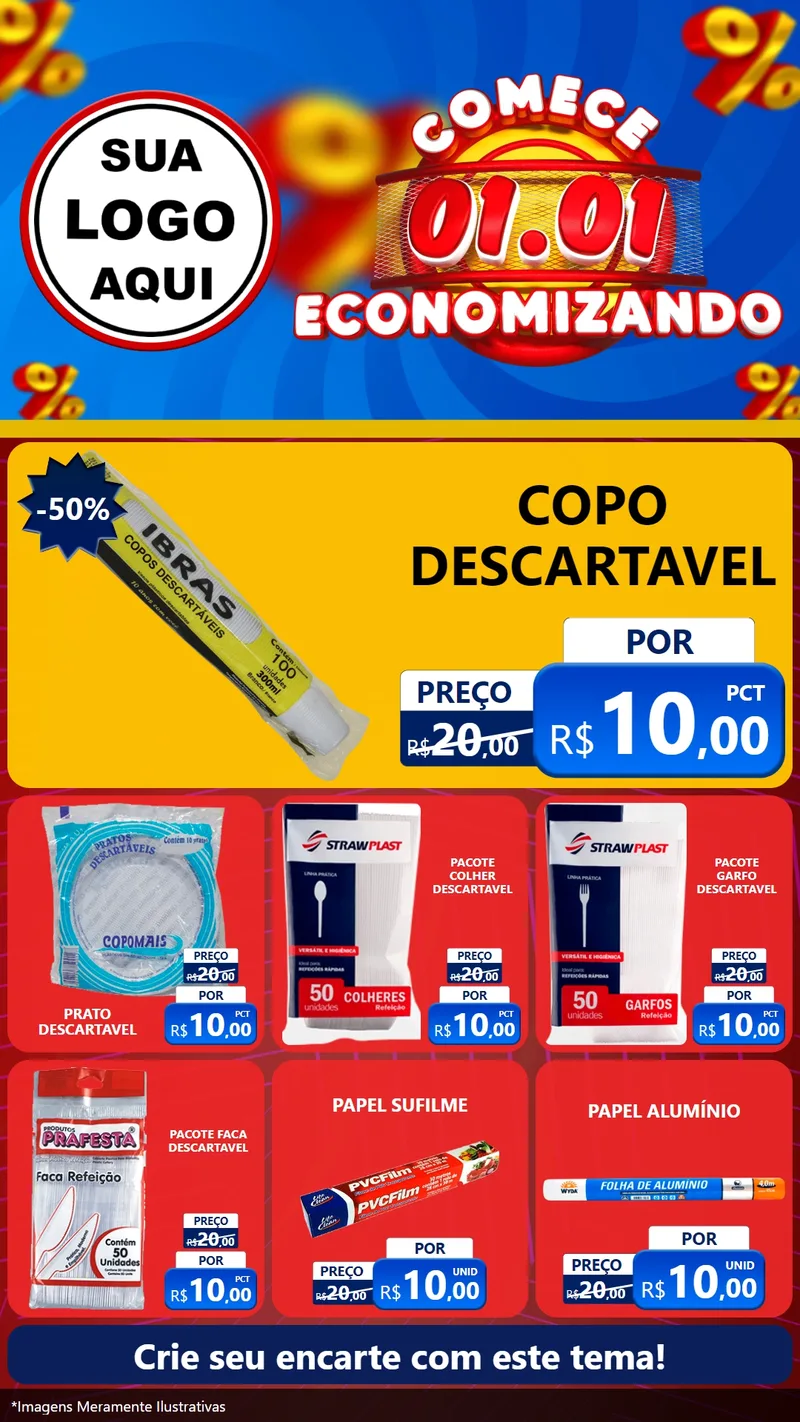 Modelo de Rede Social para Stories com o tema Comece 1º de Janeiro Economizando para Embalagens