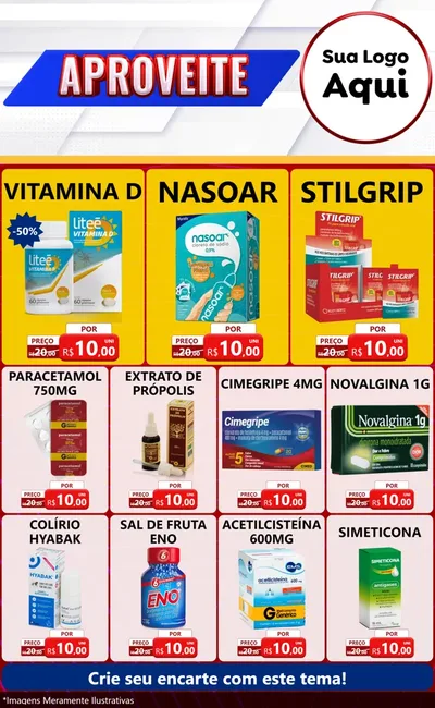 Modelo de Encarte para Encarte Grande com o tema Aproveite para Farmácia
