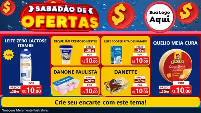 Modelo de TV para TV Horizontal com o tema Sabadão de Ofertas para Frios e Laticínios
