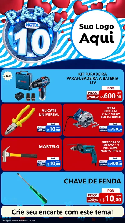Modelo de TV para TV Vertical com o tema Papai Nota 10 para Maquinas e Ferramentas