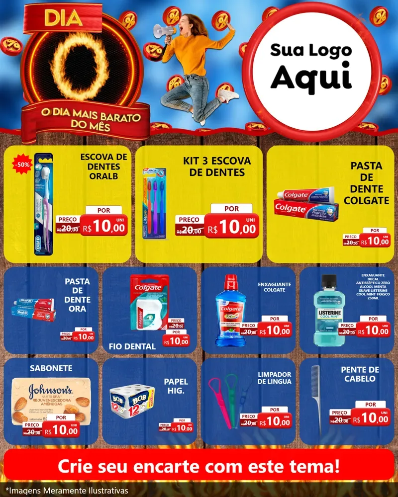 Modelo de Rede Social para Feed Instagram com o tema Dia O - O Dia Mais Barato Do Mês para Higiene Pessoal