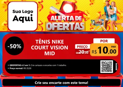 Modelo de Cartaz para Cartaz A4 Horizontal com o tema Alerta de Ofertas para Calçados