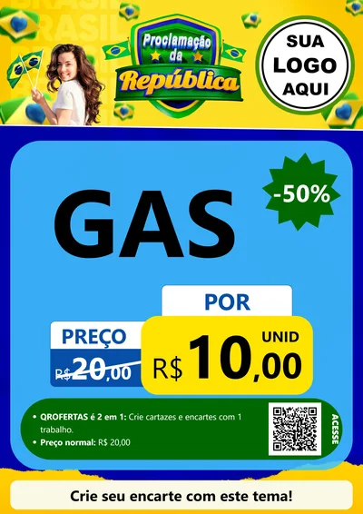 Modelo de Cartaz para Cartaz A4 Vertical com o tema Proclamação da República para Água e gás
